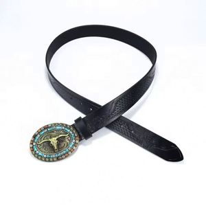 Cinturón vaquero bohemio vintage 2023, el más nuevo, con hebilla de calavera de aleación, hecho a mano, de piel de vaca, unisex, de alta resistencia - Product Image 4