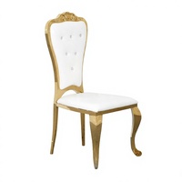 Chaises de salle à manger modernes et minimalistes en acier inoxydable plaqué or avec tête de fleur en cuir, vente directe d'usine Foshan, pour l'ameublement domestique