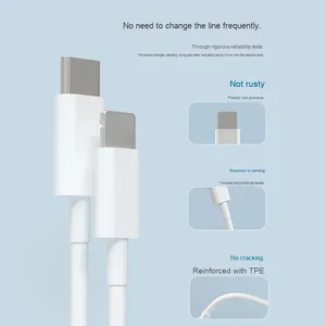 Venta caliente 1M 12W <span class=keywords><strong>Cable</strong></span> de <span class=keywords><strong>carga</strong></span> USB C a L PD <span class=keywords><strong>Cable</strong></span> de datos de <span class=keywords><strong>carga</strong></span> rápida con PVC para <span class=keywords><strong>iPhone</strong></span> 11 12 13 <span class=keywords><strong>14</strong></span> Pro Max - Product Image 2