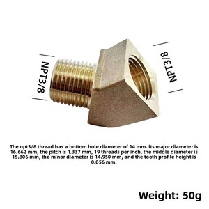 Raccord coudé en laiton à 45 degrés, filetage NPT mâle x femelle conique, 1/8" 1/4" 3/8" NPT pour compresseur d'air, gaz, hydraulique - Product Image 4