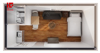 Maisonnette modulaire préfabriquée de 20 pieds, certifiée CE, design professionnel, installation rapide, design moderne, faible coût, haute qualité, appartement prêt à l'emploi