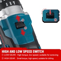 Perceuse à percussion sans fil 18V, mandrin 13mm, 650Nm, vitesse variable, batterie lithium, pour le bricolage
