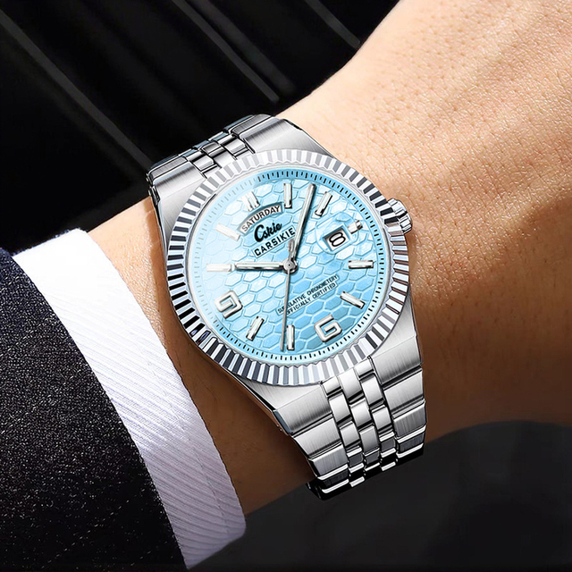2025 New Men's Brand Quartz Watch Customizable Business Casual Style Genuine Stainless Steel Luminous Waterproof 40mm 10mm Reioj