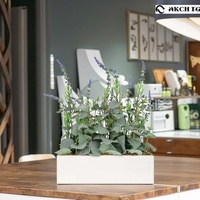 Set tanaman eucalyput buatan kering dan bunga Lavender tanaman eucalyput buatan untuk dekorasi dalam dan luar ruangan