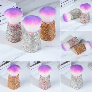 Makeup <b>Brush</b> Clean up Tools Nail Art <b>Brush</b> with Shiny Rhinestones Pink Nail Dust <b>Brush</b> for Manicure Beauty - Product Image 3