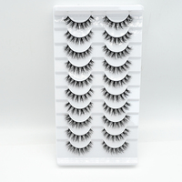 Faux cils naturels 5D 8D, cils russes en bande, vente en gros, plateau de 10 paires, cils en faux vison