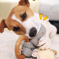 Dog Toy Pine Wood Squeaky Toy Cotton Canvas Doll, Boredom Relief Pet Chew Toy