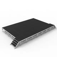 Scène en contreplaqué noir certifiée TUV CE 6061-T6, installation facile, scène en aluminium pour salon professionnel, scène pliante en aluminium pour location