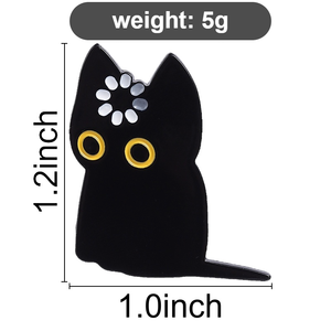 Spilla smaltata Black Cat Void Loading, spilla girevole a forma di cartone animato, distintivo da bavero, gioielli divertenti a forma di animale, vendita all'ingrosso - Product Image 6