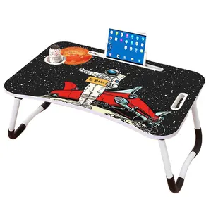 Mesa de ordenador de plástico plegable para niños, escritorio para ordenador, cama, moldeo por inyección, imagen de dibujos animados, escritura