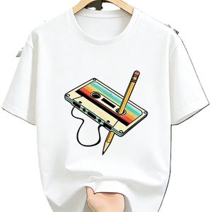 <span class=keywords><strong>T</strong></span>-<span class=keywords><strong>shirt</strong></span> graphique rétro avec cassette et crayon, années 80, années 90, nostalgie, musique <span class=keywords><strong>vintage</strong></span> - Product Image 4