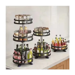 Lihangrui-Rack de especiarias rotativo para armazenamento de cozinha, organizador de temperos, multifuncional criativo, economia de espaço, plataforma giratória