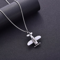 Pendentif hip-hop d'avion en acier inoxydable rétro polyvalent simple accessoire personnalisé pour collier de chaînes de mode pour hommes