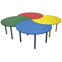 Meubles préscolaires ensembles de meubles pour enfants chaise de bureau d'étude en bois trèfle à quatre feuilles en forme de table colorée pour les enfants