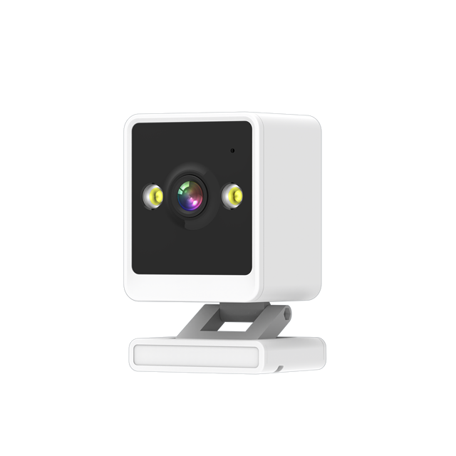 Icsee 1080P Mini Desk Monitor Camera White Clock with Two-Way Audio and Night Vision WiFi Table Camera