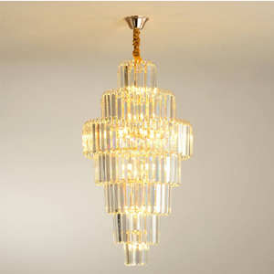 Zeal Lighting Modern Long Staircase Lámpara colgante Villa Lobby Lámpara colgante de cristal grande - Product Image 5