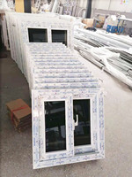 Ventanas de Casa upvc, 2 paneles, ventanas deslizantes upvc con vidrio tintado y diseño de rejilla