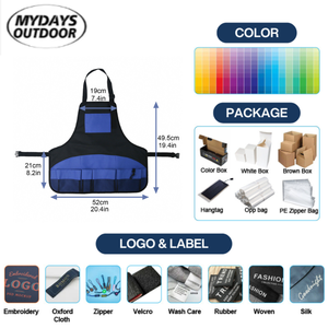 Tablier de travail multi-poches Mydays Outdoor bleu, résistant à l'abrasion, pour jardinage, électricien, mécanicien, anti-taches - Product Image 2