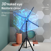 Prix usine 360 tournant autour de 65cm épissage ventilateur d'hologramme 3D Animation HD ventilateur holographique projecteur d'hologramme 3d