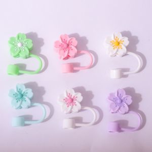 ฝาครอบหลอดดูดซิลิโคนลายดอกเบโกเนีย 3 มิติ หรูหรา ขนาด 10 มม. ป้องกันฝุ่นละอองและน้ำกระเด็น สำหรับแก้วน้ำ พร้อมจี้ตกแต่งหลอด - Product Image 2