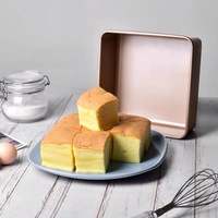 Moule à gâteau carré en acier inoxydable Kingwise, ustensile de cuisson antiadhésif, moule à pain épaissi, compatible four, lave-vaisselle et micro-ondes