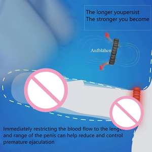 Juguetes para parejas Juego de anillos para pene de goma de silicona Fácil de poner Alargamiento del pene Retrasar la eyaculación Hombres Más duros Más fuertes - Product Image 5