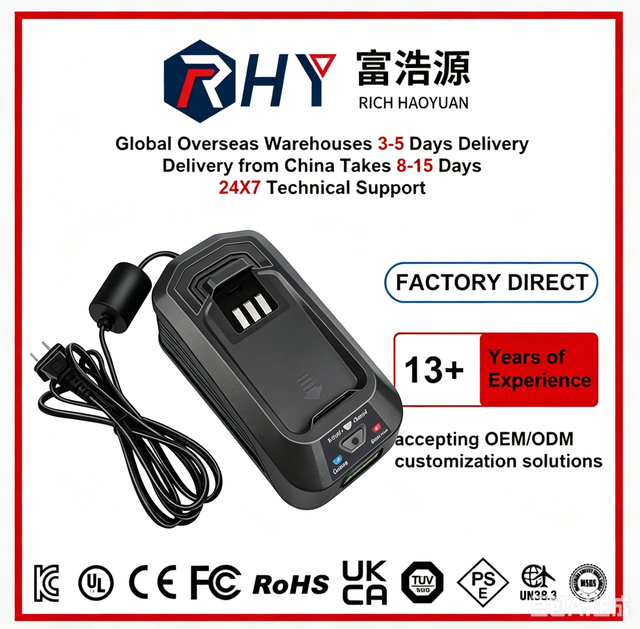 RHY BH03200 Battery Charger Compatible with Vacuum LithiumLife 20V Battery BH50100 BH03100 BH03100PC BH03120 BH03120PC