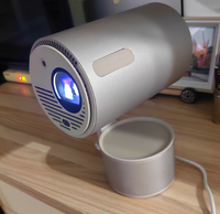 Mini projecteur portable avec Wifi et Bluetooth HD 1080P, support tout-en-un, prend en charge la projection latérale pour la chambre à coucher