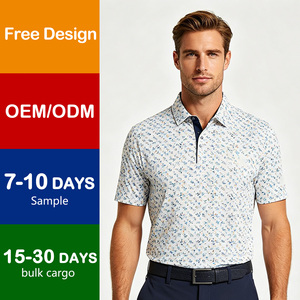 Polo en tricot décontracté pour homme de haute qualité, à manches courtes, avec boutons jacquard, <span class=keywords><strong>pull</strong></span> brodé pour homme, polo de golf - Product Image 1