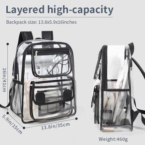 Fashionable Graffiti Pattern Book Bag <b>Big</b> Capacity PVC Transparent Travel <b>Backpack</b> Trend Clear Student <b>Backpack</b> - Product Image 4