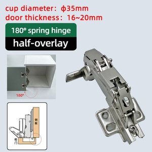 180 Degree Concealed Hydraulic Adjustable 35mm Nickel-Plated Steel Buffer Hinges Soft Closing Cabinet Hotel Bedroom Home Office - Product Image 5