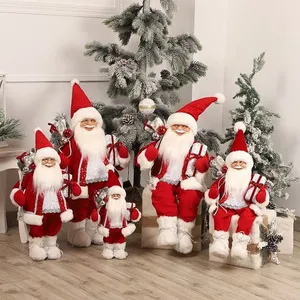 Sote bán buôn 30/45/60/90/120cm Santa Claus đồ chơi sang trọng kỳ nghỉ trang trí bộ sưu tập Red Robe giáng sinh Santa bức tượng nhỏ búp bê