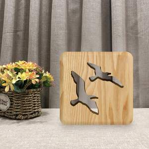 Maison 3D déco lumière paix <span class=keywords><strong>Pigeon</strong></span> illusion optique lampe de nuit Base en bois créatif bébé cadeau veilleuse enfants 3D <span class=keywords><strong>lampes</strong></span> pour enfants - Product Image 2