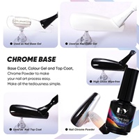 Gel UV sans HEMA, écologique, végétalien, super blanc/noir/transparent, effet miroir sans essuyage, base chromée avec options OEM/ODM