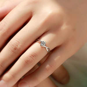 Anello Geometrico con Cuore in Zircone, Gioiello da Dito alla Moda per Donne, Regalo per Fidanzamento e Matrimonio - Product Image 6