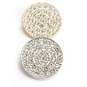 סיטונאי באיכות גבוהה מותאם אישית עגול מעצב נשים בגדי קריסטל הניצוץ יהלומי כפתור - Product Image 6