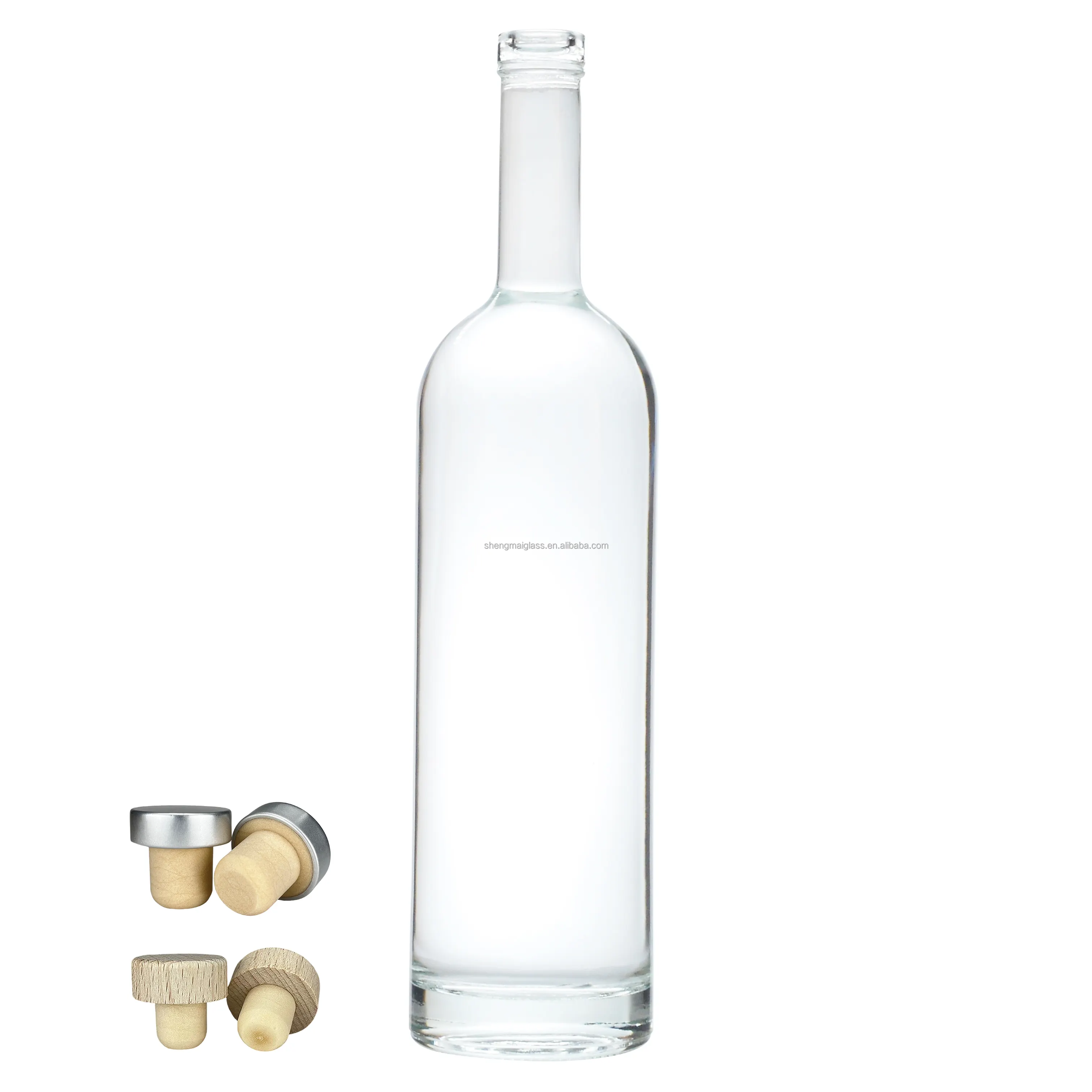 Personalizado Super Flint vacío claro vino Vodka whisky botella de licor para jugo leche agua bebida Ron Gin Tequila contiene