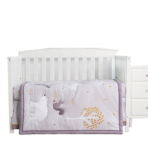 Cartoon Animal Bear Deer <strong>Grey</strong> Nursing Comforter Newborn Boy Cot <strong>Set</strong> Girl Baby <strong>Crib</strong> <strong>Bedding</strong> <strong>Set</strong> 100% Cotton - Product Image 1