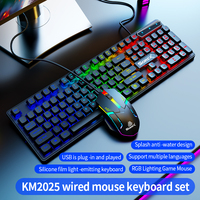 SOREX KM2025 Ensemble Clavier et Souris Filaire Mécanique Nouveau Bicolore Rétroéclairé RGB 107 Touches USB-C