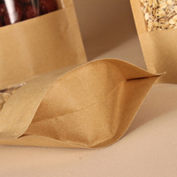 Sachet D'Emballage Alimentaire en Papier Kraft Recyclable, Refermable, avec Fenêtre, Type Doypack, Fermeture Zippée, Scellé, pour Café et Thé