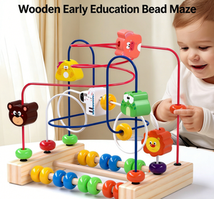 Blocchi di Costruzione Montessori per Bambini, Perline Colorate a Forma di Animali, Giocattoli Educativi in Legno per Neonati - Product Image 1