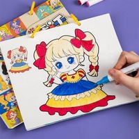 Livre de coloriage et de dessin pour enfants en papier épais écologique, à remplir, avec des motifs de dessins animés, pour cadeau de maternelle