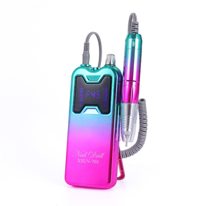 Profesyonel taşınabilir 45000RPM elektrik e-dosya tırnak matkap kablosuz şarj edilebilir alev manikür makinesi Bit popüler masaüstü Bit - Product Image 3