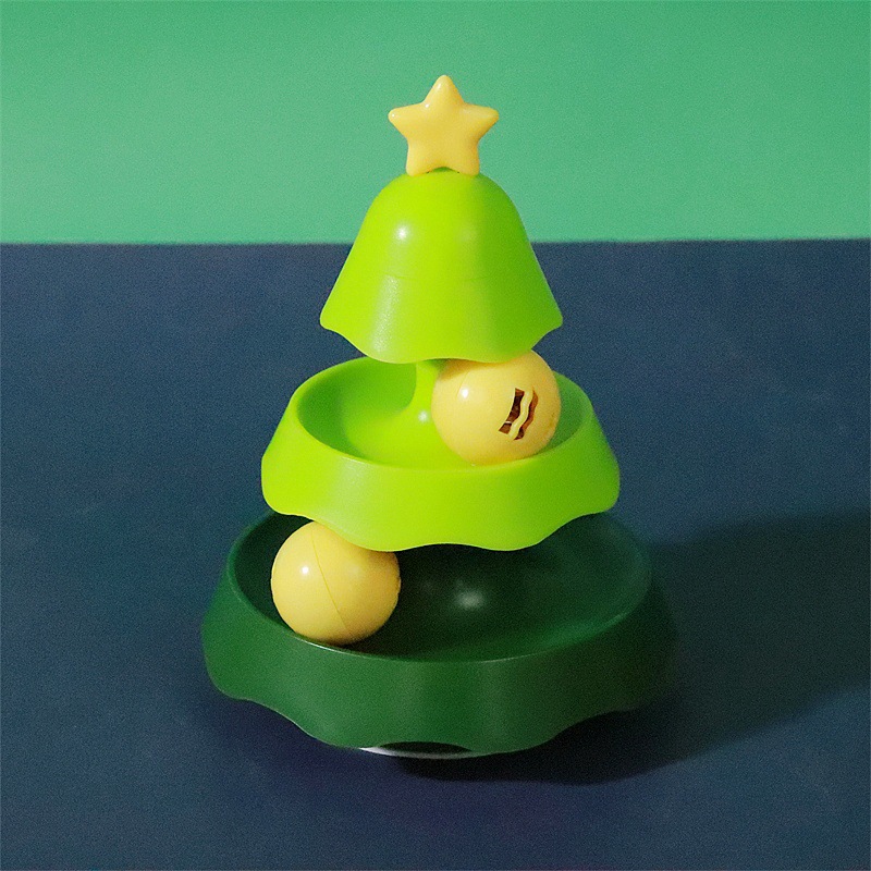 Three-layer cat carousel in green color