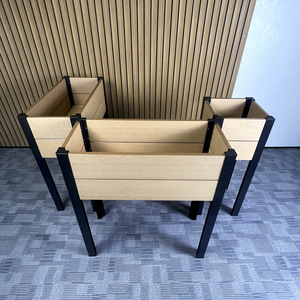Bacs à plantes surélevés faciles à assembler, durables et modernes en <span class=keywords><strong>bois</strong></span> composite WPC pour légumes et fleurs en extérieur - Product Image 1