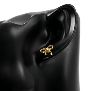 Korean Cute Trendy 18K Gold Plated Bow Stud <b>Earrings</b> for Women - Product Image 5