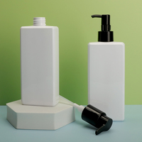 Flacon cosmétique vide en plastique PET de 800 ml pour le lavage du corps, le shampooing, l'emballage avec pompe à lotion, impression d'étiquette carrée