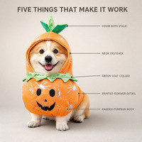 Costume d'Halloween pour chien et chat, tenue de cosplay amusante avec couteau-dague, salopette en jean à manches rayées et capuche pour petits chiens, fête d'automne