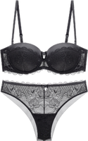 Pakaian dalam wanita berkualitas tinggi, set bra push up renda seksi