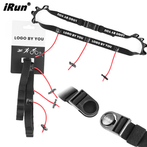 Porte-dossard de course fluorescent personnalisé <span class=keywords><strong>IRun</strong></span> avec logo imprimé, ceinture élastique réglable pour marathon et triathlon avec porte-gels - Product Image 1